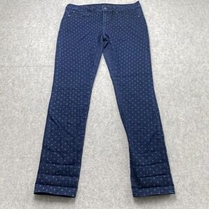 Articles Of Society Skinny Jeans Womens 31 (32x30) Blue Polka Dot Stretch